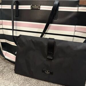 Kate Spade Grove Street Kaylie Diaper Bag Black and Pink with changer EUC